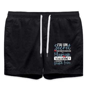J'ai Un Secret - Devenir Grand-Frère Cadeau Humour - Short de bain - noir - Devant - AI Model Male 185 light (185cm)