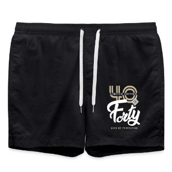 40 Jahre vierzig Geburtstagsgeschenk 40 Jahre - Badeshorts - Schwarz - Vorne - AI Model Male 185 light (185cm)