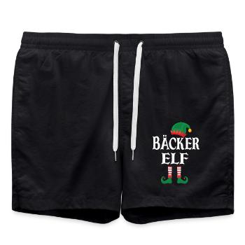 Weihnachten Bäcker Elf - Badeshorts - Schwarz - Vorne - AI Model Male 185 light (185cm)