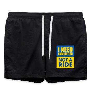 I need ammunition not a ride - Short de bain - noir - Devant - AI Model Male 185 light (185cm)