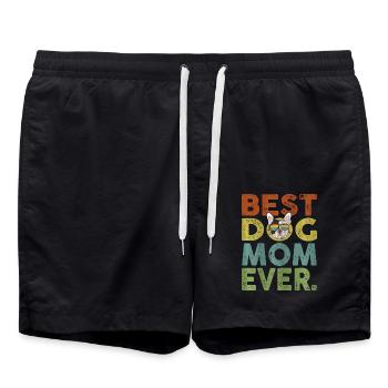 French Bulldog - Swim Trunks - black - Front - AI Model Male 185 light (185cm)