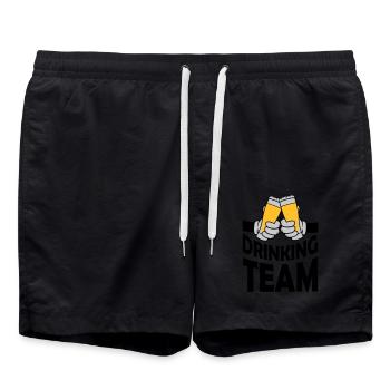 Drinking Team Bierglas anstoßen - Badeshorts - Schwarz - Vorne - AI Model Male 185 light (185cm)