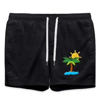 Palme - Badeshorts - Schwarz - Vorne - AI Model Male 185 light (185cm)