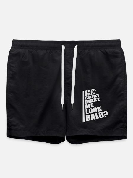 look bald shirt Quote - Swim Trunks - black