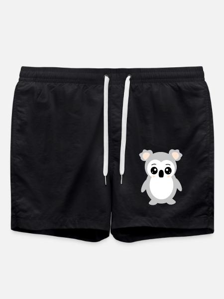Koala Koalabär Bär Bärchen Gesicht Augen cute - Badeshorts - Schwarz