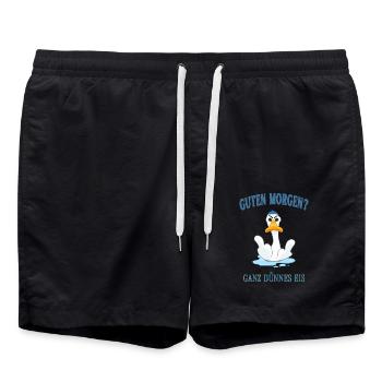 Guten Morgen? Ganz dünnes Eis. - Badeshorts - Schwarz - Vorne - AI Model Male 185 light (185cm)