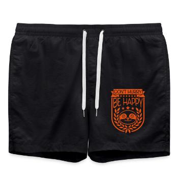 Ne vous dépêchez pas d’être heureux - Short de bain - noir - Devant - AI Model Male 185 light (185cm)