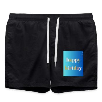ALLES GUTE ZUM GEBURTSTAG!. ALLES GUTE ZUM GEBURTSTAG!. JAHRESTAG. - Badeshorts - Schwarz - Vorne - AI Model Male 185 light (185cm)