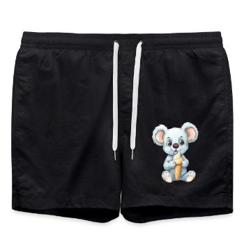 Koala aime la crème glacée - Cute Animal Design - Short de bain - noir - Devant - AI Model Male 185 light (185cm)