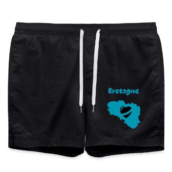 Bretagne coeur 1 - Short de bain - noir - Devant - AI Model Male 185 light (185cm)