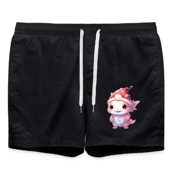 Axolotl miracle de Noël : des rires sous le chapeau - Short de bain - noir - Devant - AI Model Male 185 light (185cm)