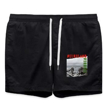 Helgoland Tshirt mit Koordinaten - Badeshorts - Schwarz - Vorne - AI Model Male 185 light (185cm)