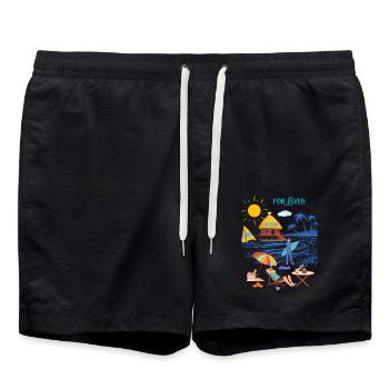 POUR TOUJOURS - Short de bain - noir - Devant - AI Model Male 185 light (185cm)