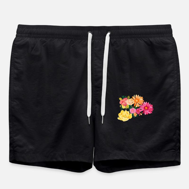 Frühlings - Badeshorts - Schwarz