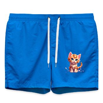 Cute kitten with hearts - Swim Trunks - cobalt blue - Front