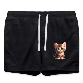 Kleines Kätzchen - Badeshorts - Schwarz - Vorne - AI Model Male 185 light (185cm)