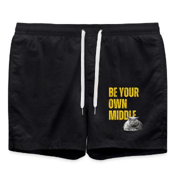 Be you own Middle. - Badeshorts - Schwarz - Vorne - AI Model Male 185 light (185cm)