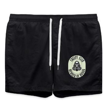 Creepy Club, Member of Honor, Halloween, scary - Badeshorts - Schwarz - Vorne - AI Model Male 185 light (185cm)