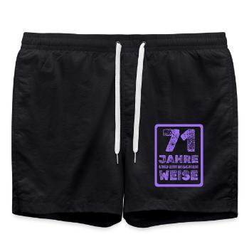 Age 71 - Swim Trunks - black - Front - AI Model Male 185 light (185cm)