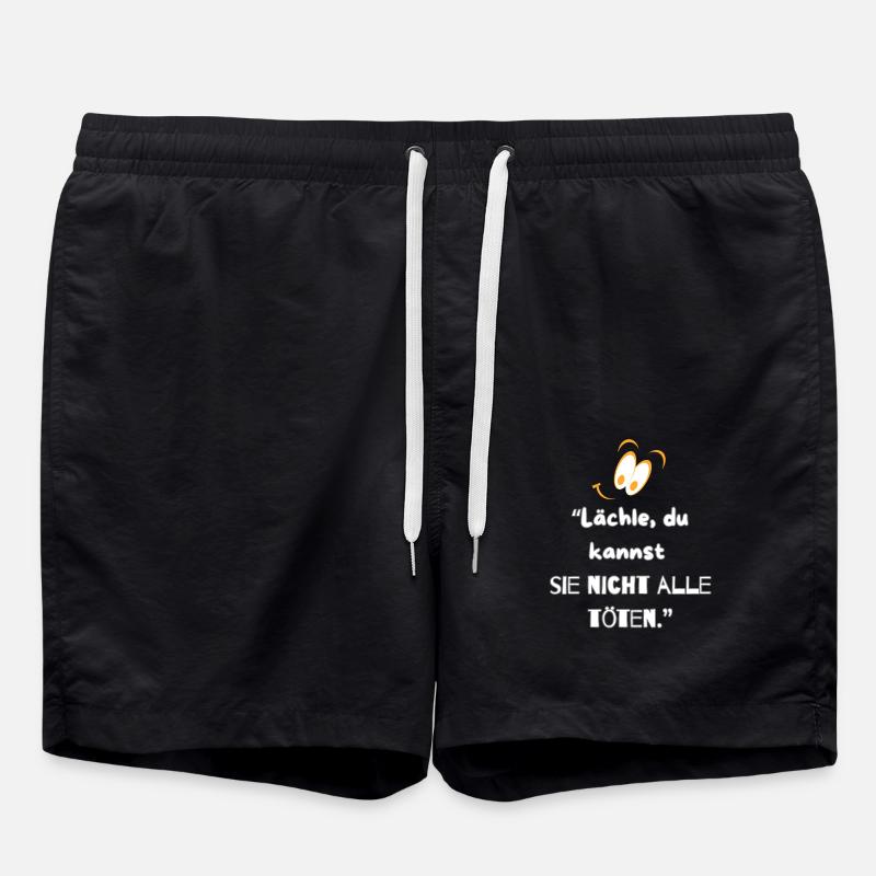 “Lächeln & Überleben” - Badeshorts - Schwarz