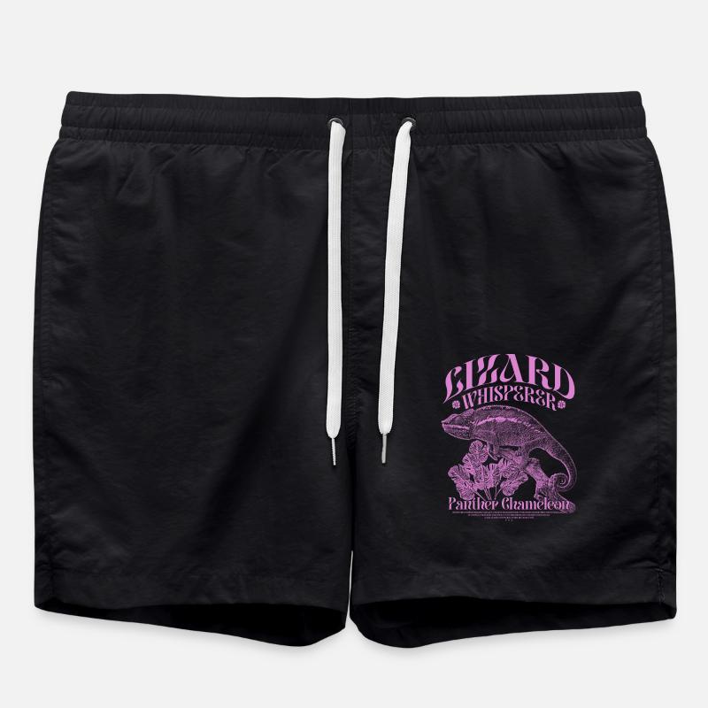 Pantherchamäleon Chamäleon Echsenflüsterer - Badeshorts - Schwarz