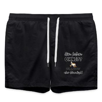 « Inutile sans café » - Short de bain - noir - Devant - AI Model Male 185 light (185cm)