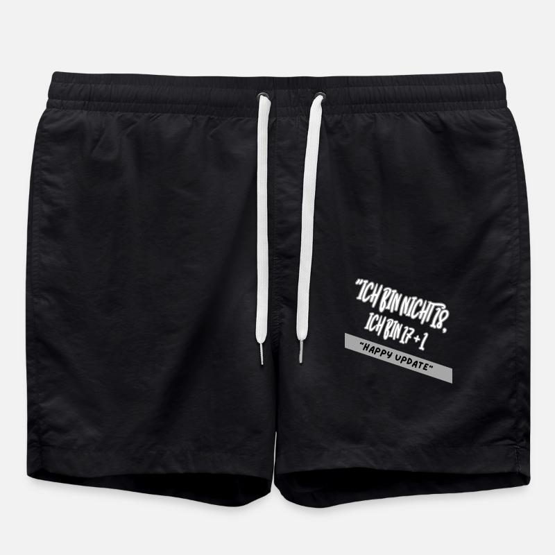 "I am 17+1" not 18 - Swim Trunks - black