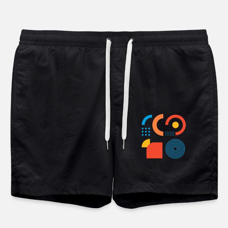 "Modern geometric print" - Swim Trunks - black