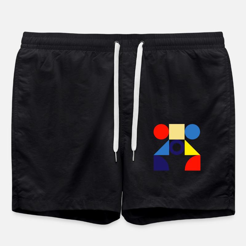 "Muster Kreis Design" - Badeshorts - Schwarz