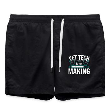 Veterinärschule Tierarzt Vet Tech in the Making - Badeshorts - Schwarz - Vorne - AI Model Male 185 light (185cm)