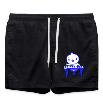 Duck Bird Little Birthing Chick Cute Keyboard Play - Swim Trunks - black - Front - AI Model Male 185 light (185cm)