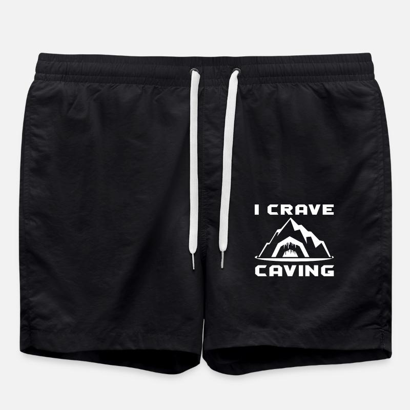 Caving Spelunking - Swim Trunks - black