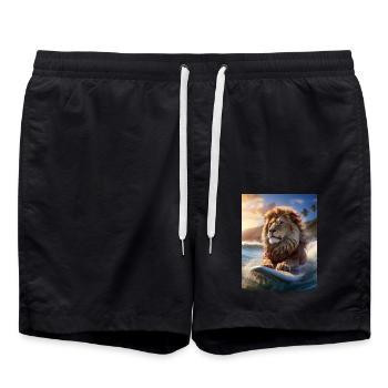 Lion du surf au large d’Hawaï - Short de bain - noir - Devant - AI Model Male 185 light (185cm)