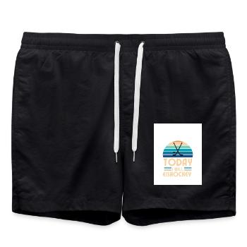 EISHOCKEY I WILL - Badeshorts - Schwarz - Vorne - AI Model Male 185 light (185cm)