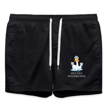 Hokus Pokus Mittelfinger Modus - Badeshorts - Schwarz - Vorne - AI Model Male 185 light (185cm)