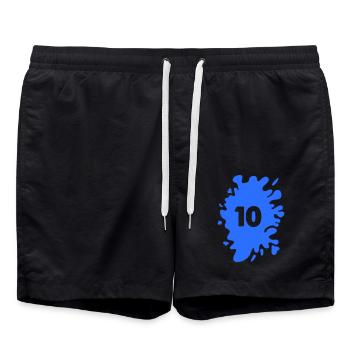 klecks 10 - Badeshorts - Schwarz - Vorne - AI Model Male 185 light (185cm)