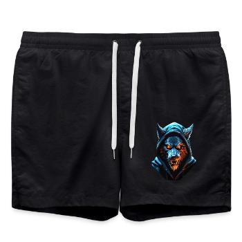 Hooded Werwolf - Badeshorts - Schwarz - Vorne - AI Model Male 185 light (185cm)
