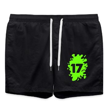 Blobs 17 - Swim Trunks - black - Front - AI Model Male 185 light (185cm)