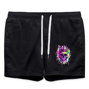 King Skull Crown - Swim Trunks - black - Front - AI Model Male 185 light (185cm)