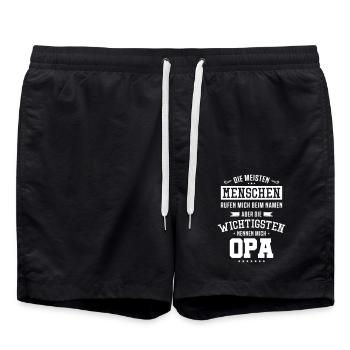 Grand-père prononçant des noms de famille - Short de bain - noir - Devant - AI Model Male 185 light (185cm)