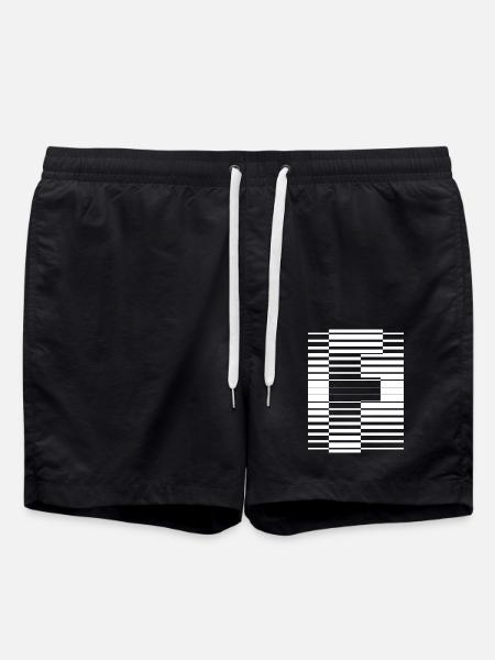 LETTER F - Swim Trunks - black