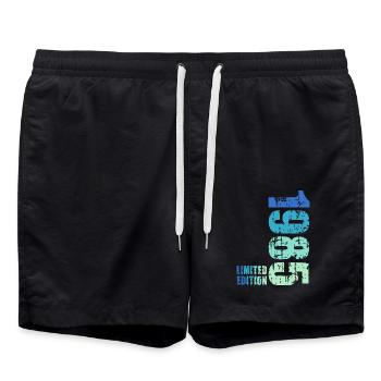 40e anniversaire Né en 1985 - Short de bain - noir - Devant - AI Model Male 185 light (185cm)