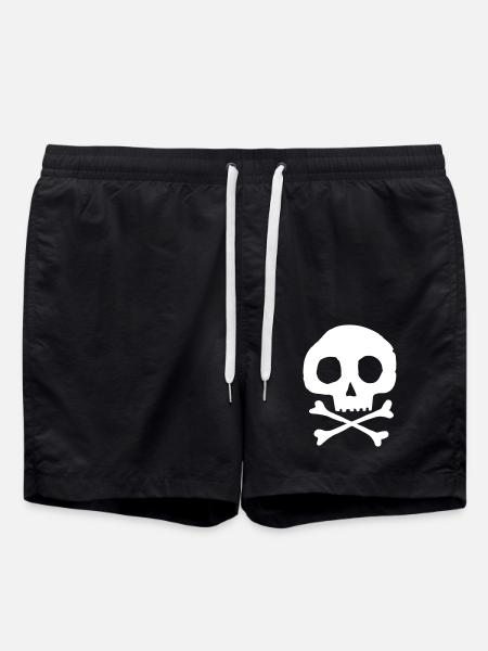 Schädel und Knochen - Badeshorts - Schwarz