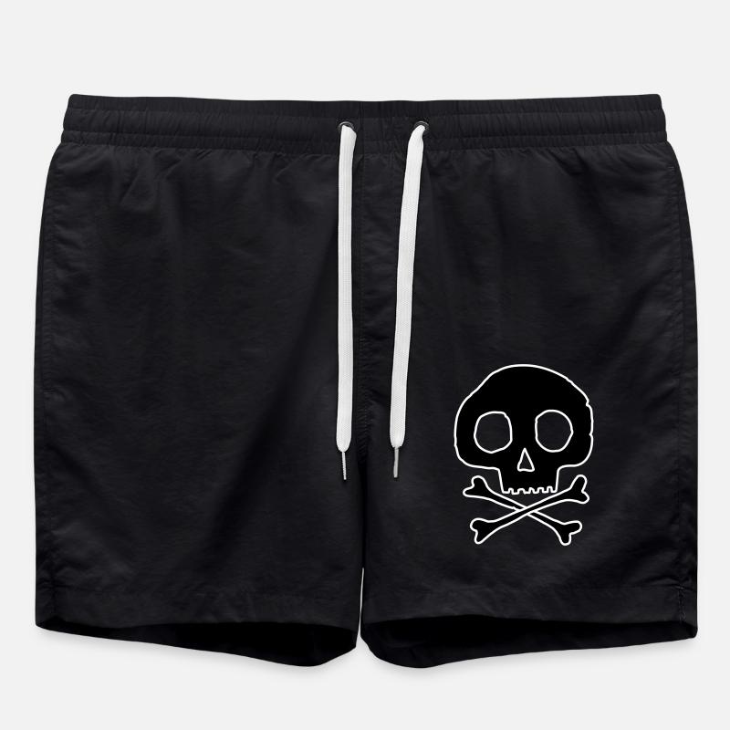 Schädel und Knochen - Badeshorts - Schwarz