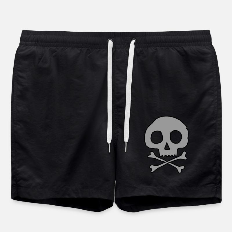 Schädel und Knochen - Badeshorts - Schwarz