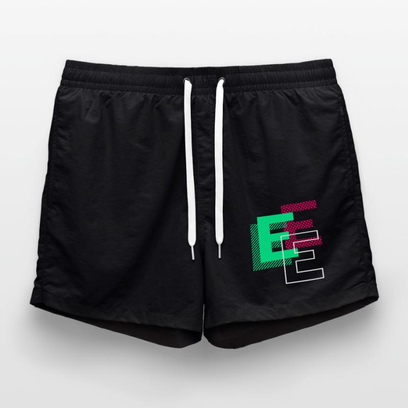 Initial Letter E Design Gift Swim Trunks