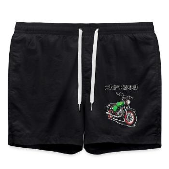 S51 (vert) // Illustration - Short de bain - noir - Devant - AI Model Male 185 light (185cm)