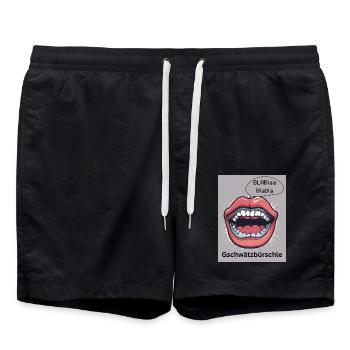 Gschwätzbürschle - Badeshorts - Schwarz - Vorne - AI Model Male 185 light (185cm)
