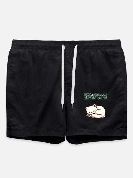 Deutschlands Weihnachtsfavorit: Schlafende-Katze - Badeshorts - Schwarz