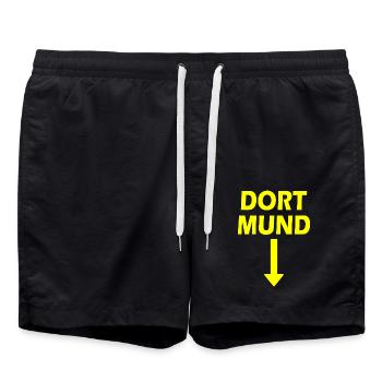 dort mund pfeil - dortmund - Badeshorts - Schwarz - Vorne - AI Model Male 185 light (185cm)